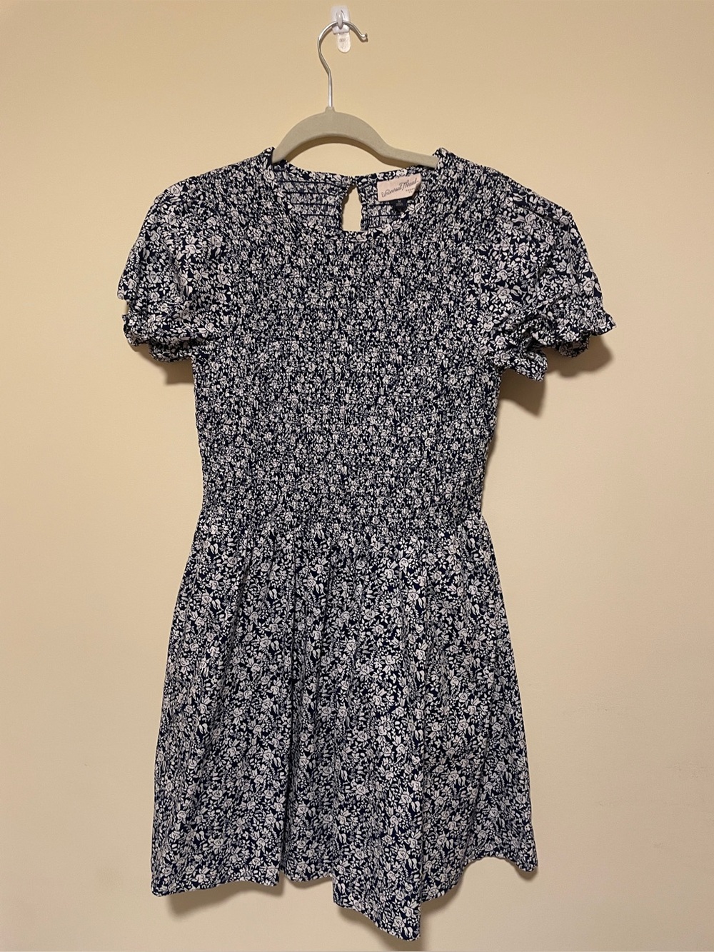 Womens Navy Floral Smocked Dress.Spring 26 target